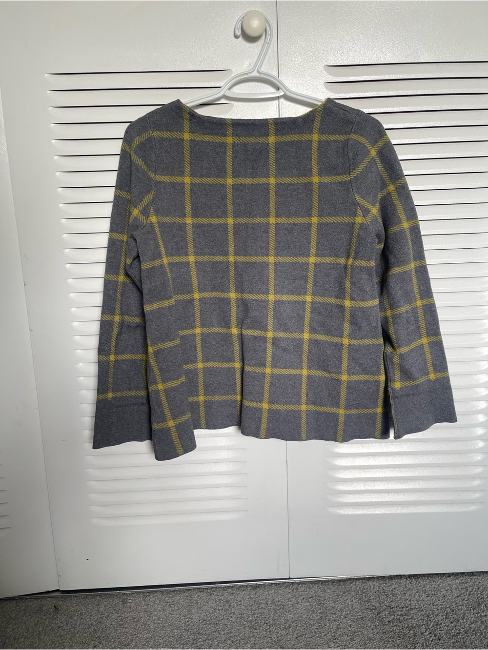 Cynthia Rowley Gray & Yellow Windowpane Sweater